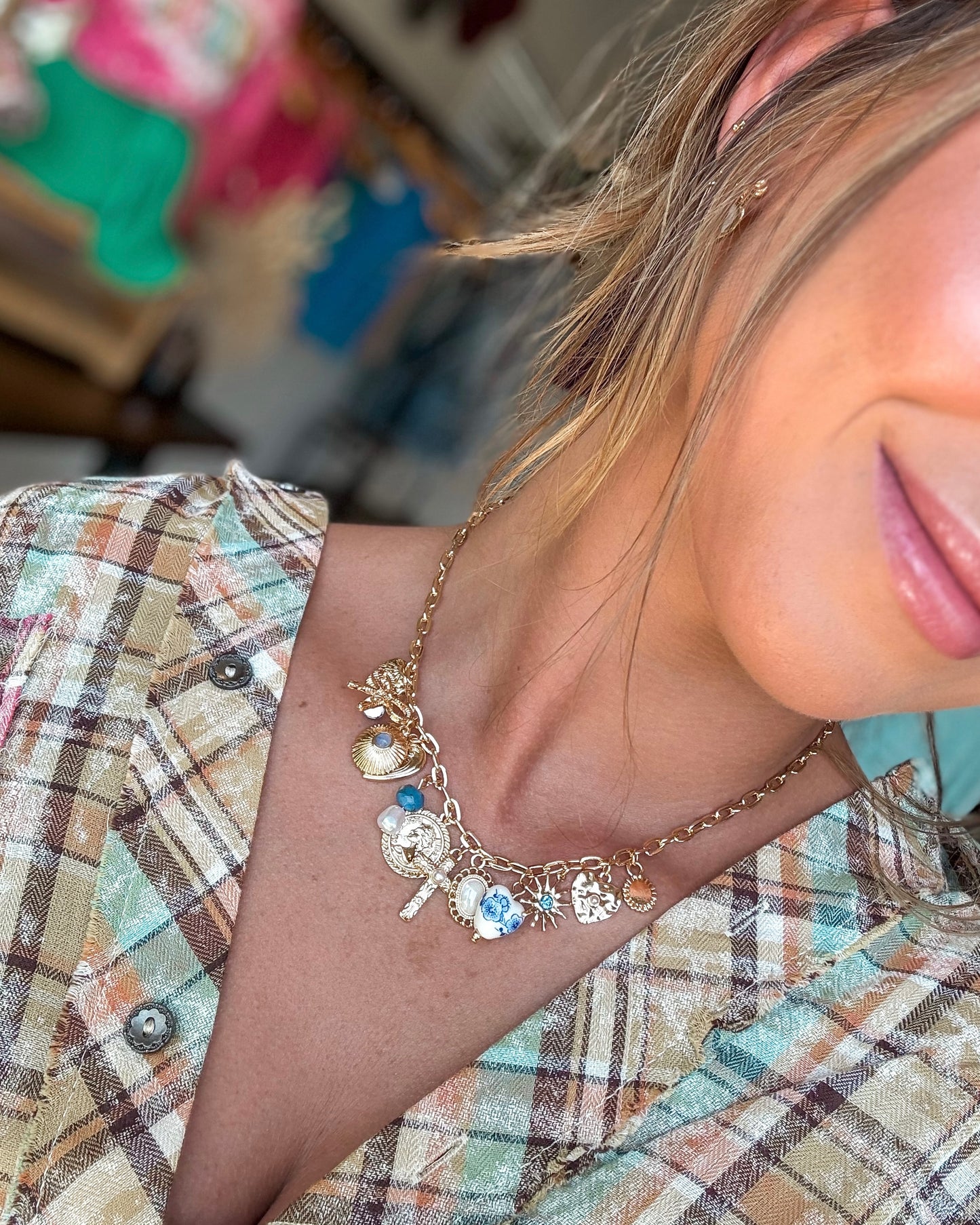 Golden Grace Charm Necklace