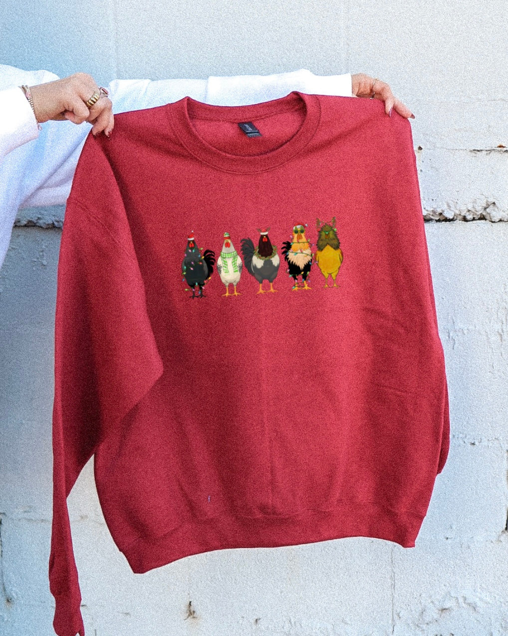 Wine Christmas Chicken Sweatshirt (Pre-Order)