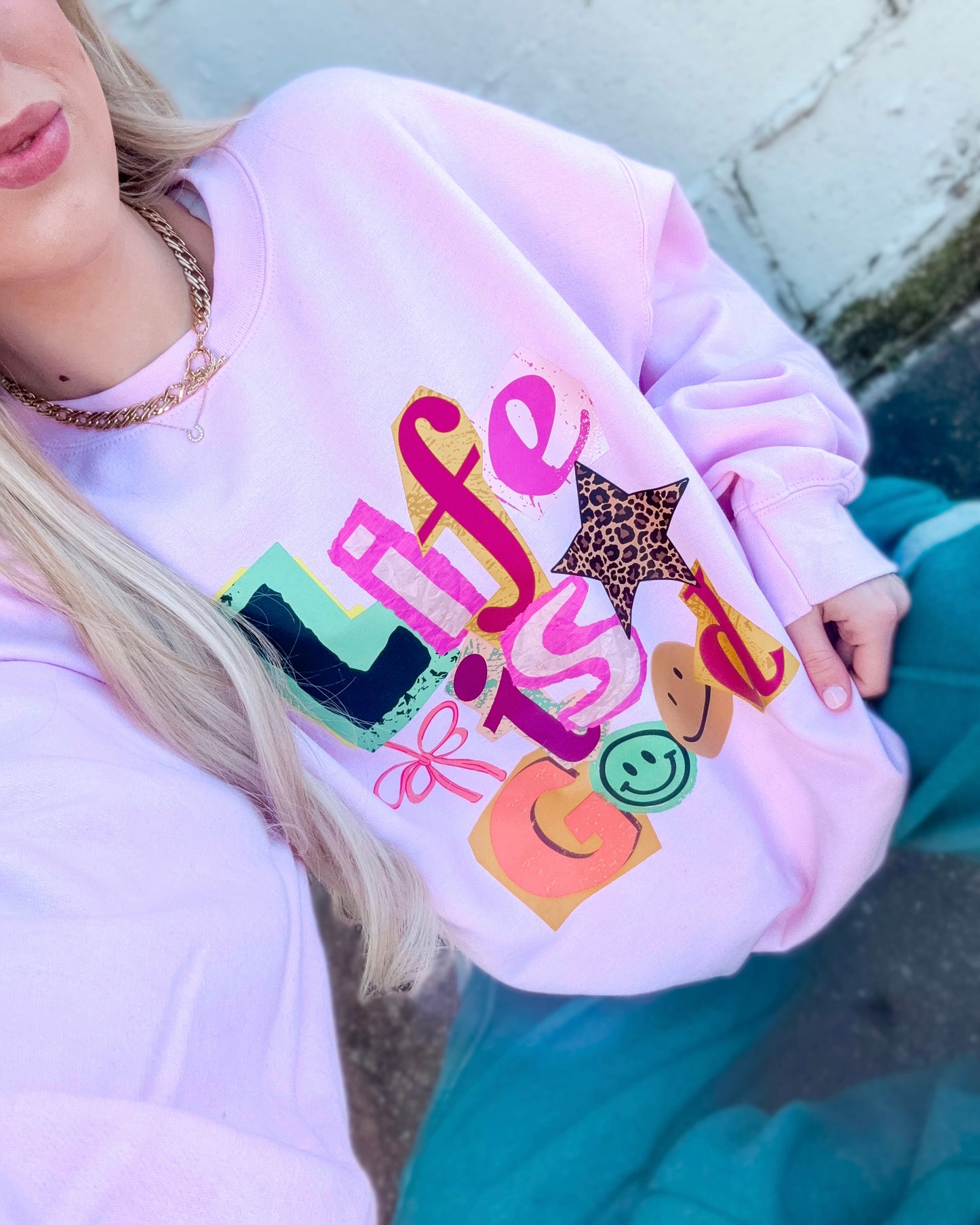 Blush Life Is Good Sweatshirt (Pre-Order)