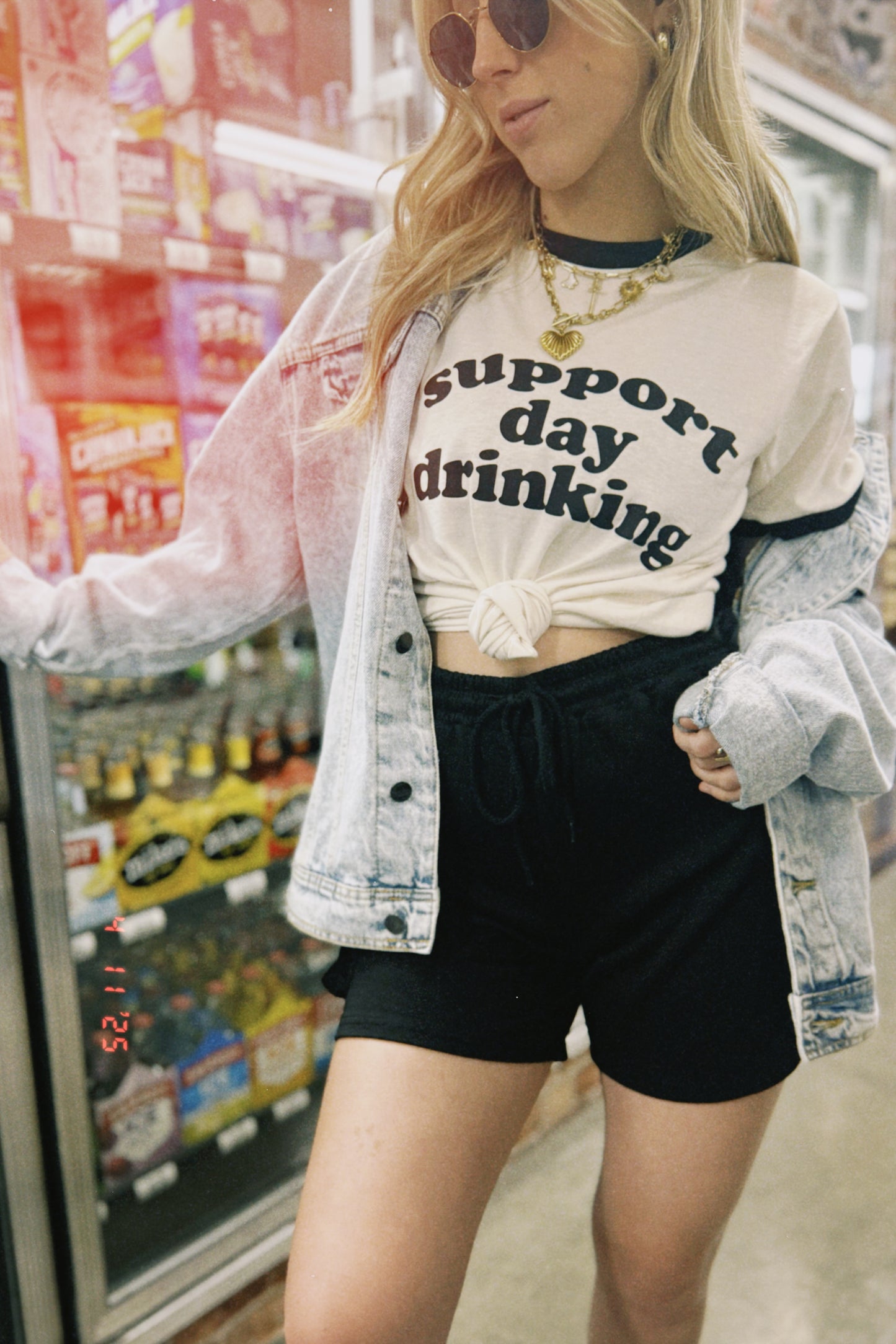 Support Day Drinking Ringers Tee