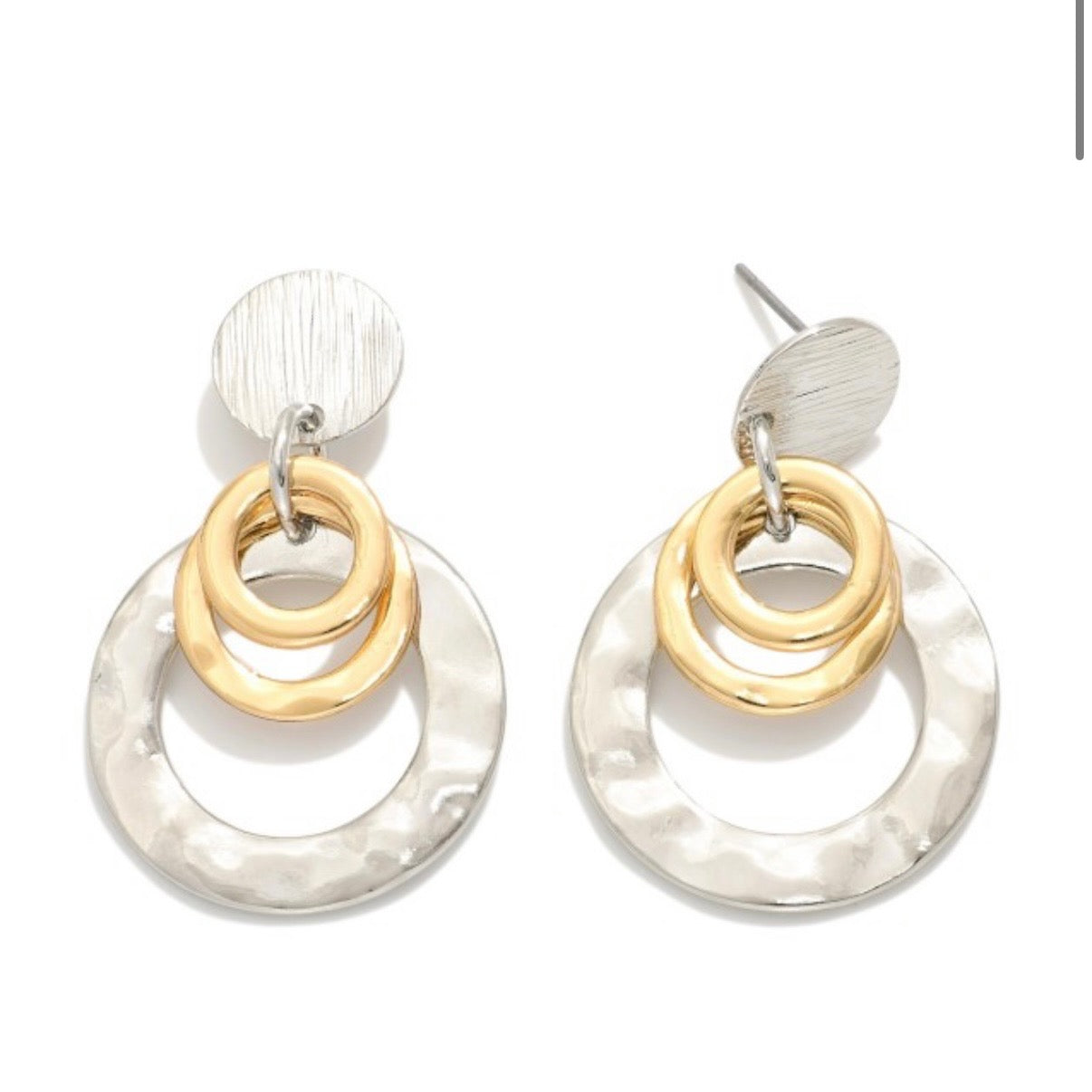Mixing Metals Drop Earrings