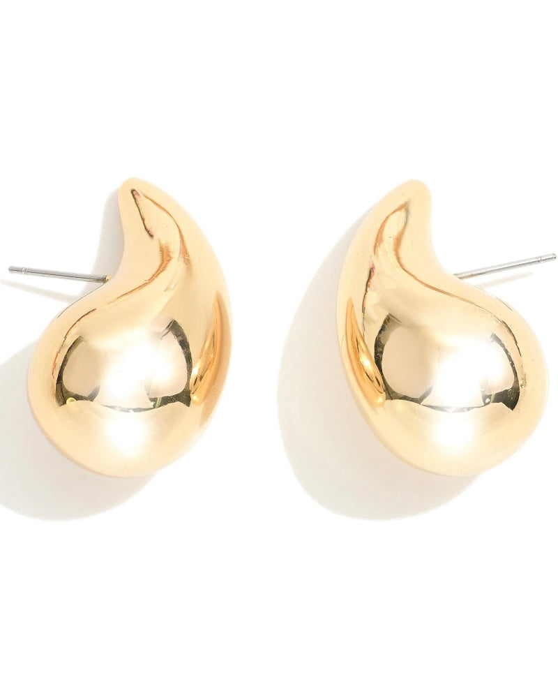 Gold Drop Hoop Earrings