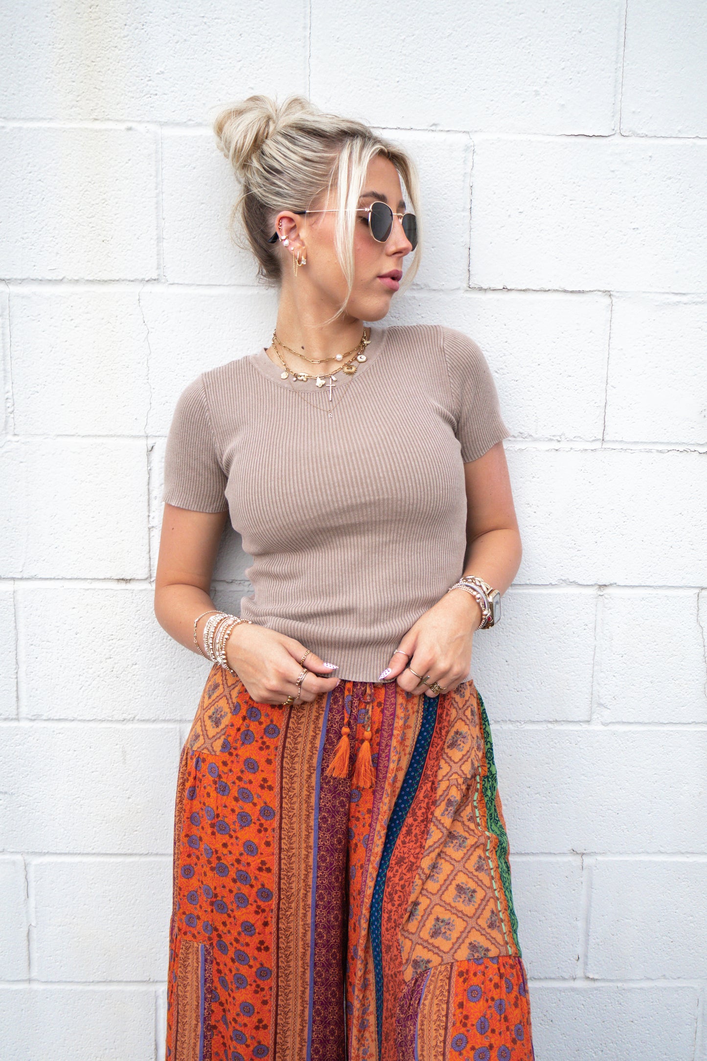 Ribbed & Ready Short Sleeve Tee (Mocha)
