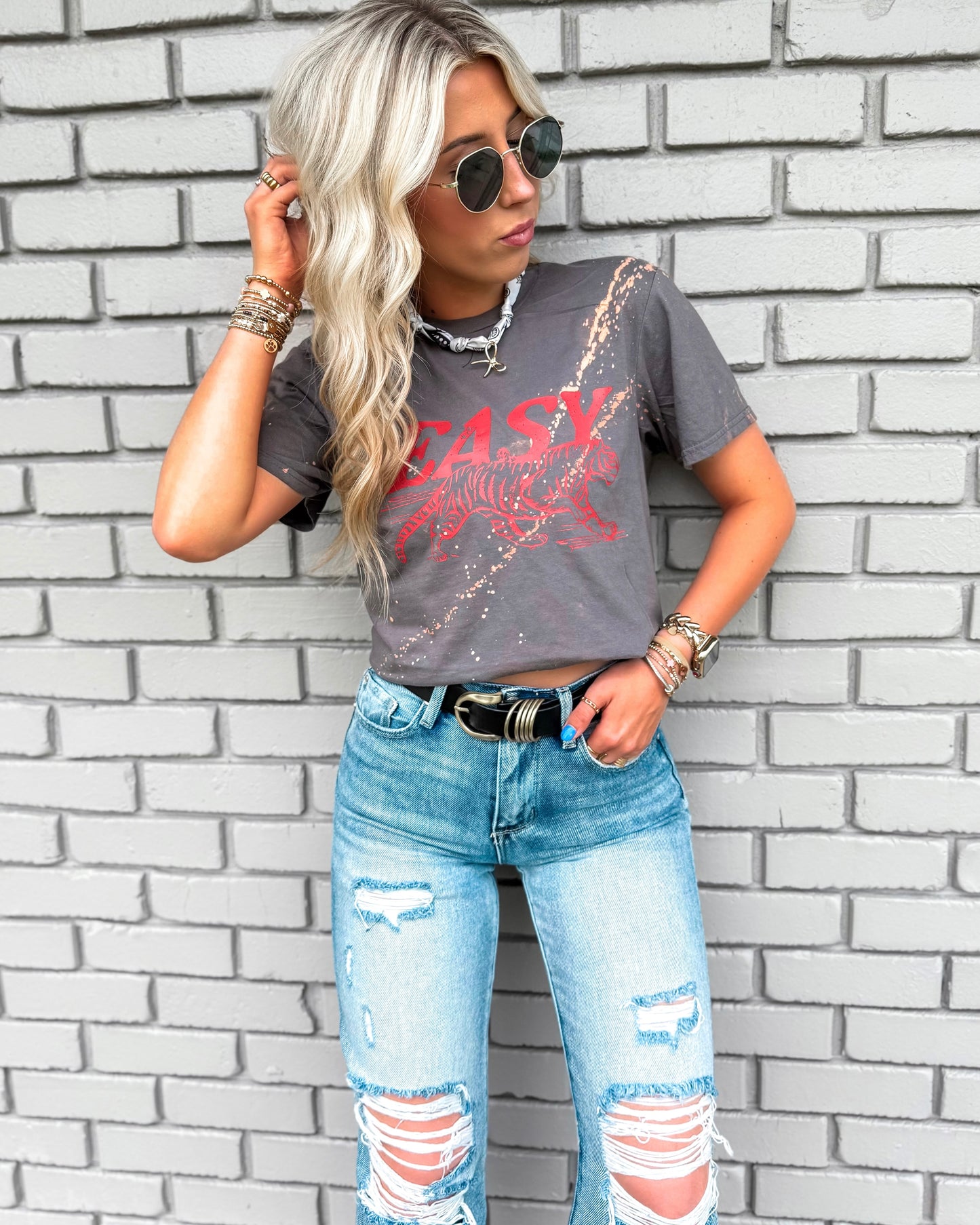 Easy Tiger Bleached Tee