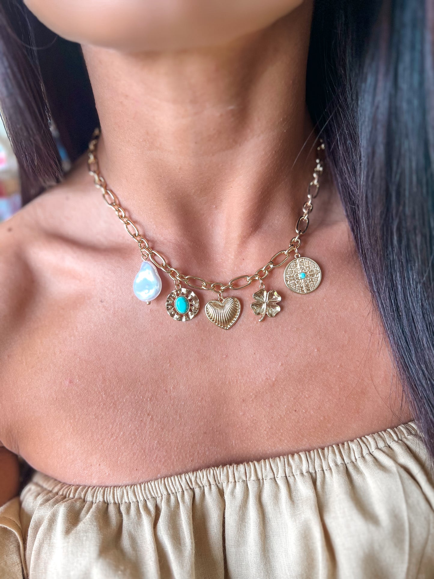 How Lucky Are We Charm Necklace
