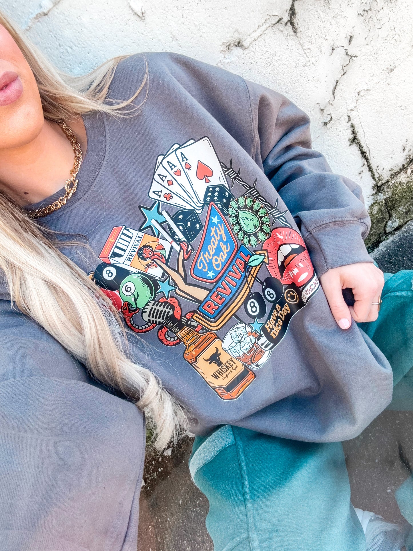 Western Grunge Collage Sweatshirt (Pre-Order)