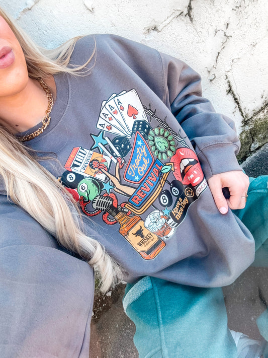 Western Grunge Collage Sweatshirt (Pre-Order)