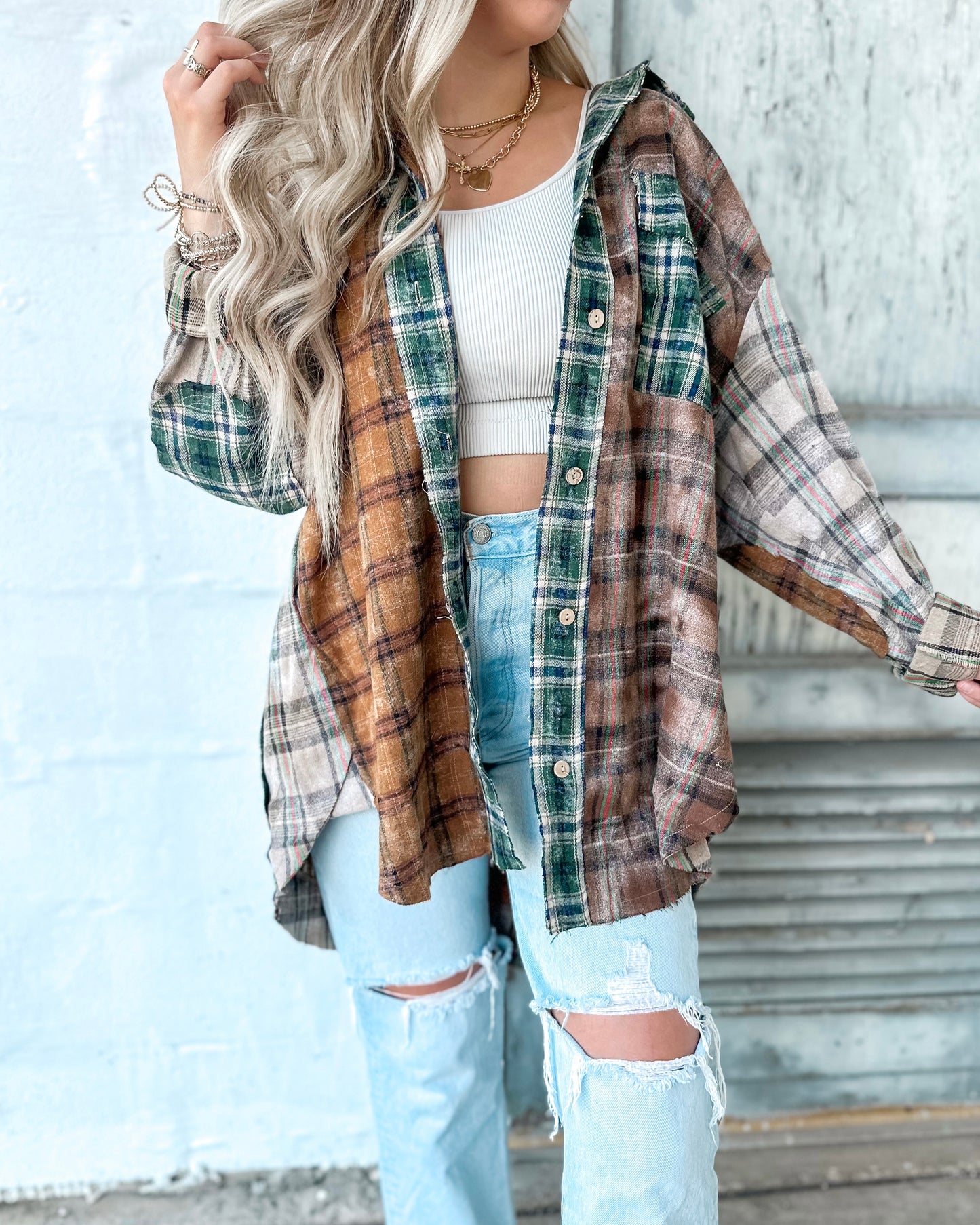 Patchwork Flannel (Olive)