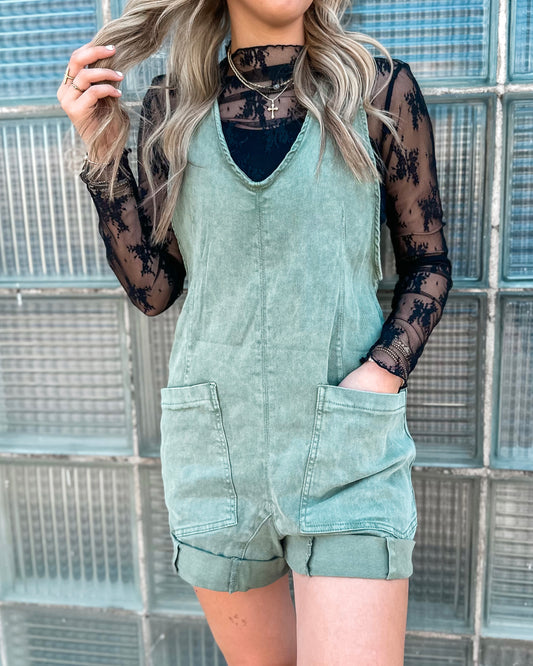 The Ranch Romper (Olive)