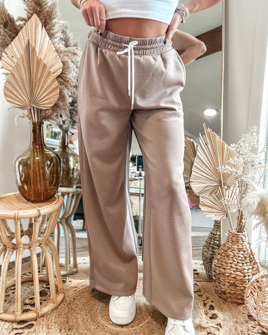 Scuba Drawstring Pants (Mocha)