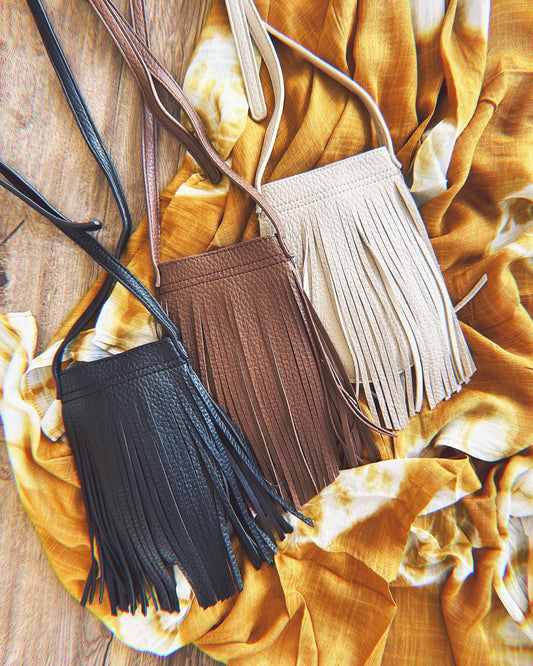 Mini Fringe Cross-body (Black)