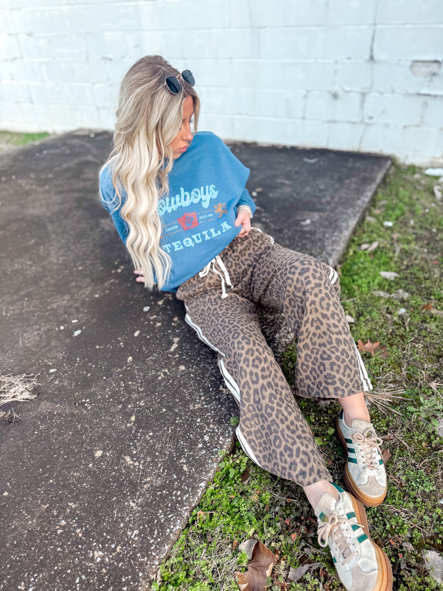 Leopard Print Twill Pants