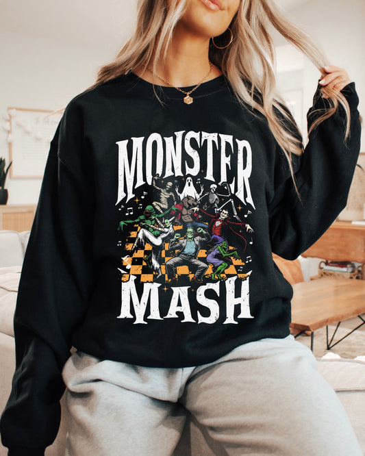 Black Oversized Monster Mash Sweatshirt (PRE-ORDER)