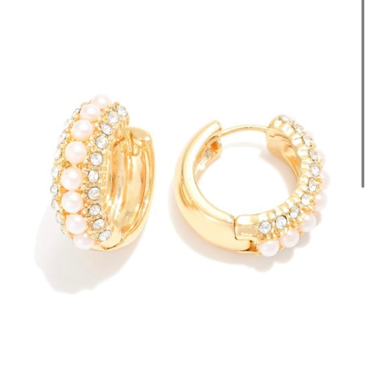 Princess Pearl Studded Huggies