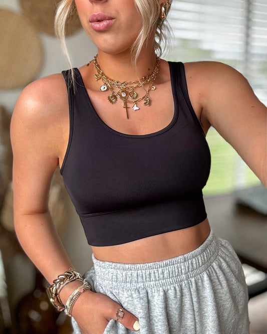 Athletic Racerback Bra (Black)