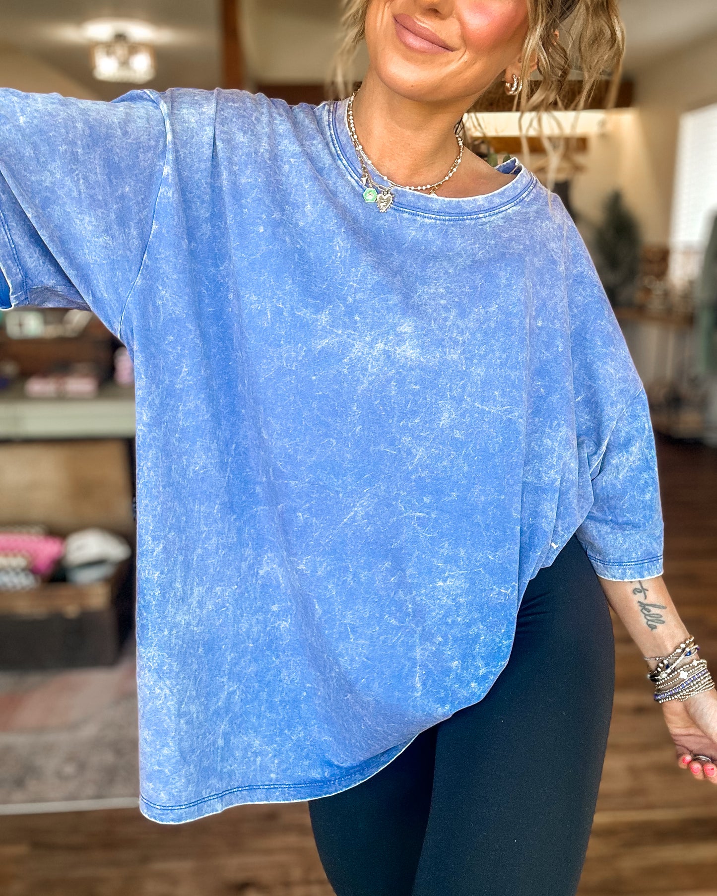 On Repeat Oversized Box Tee (Indigo)