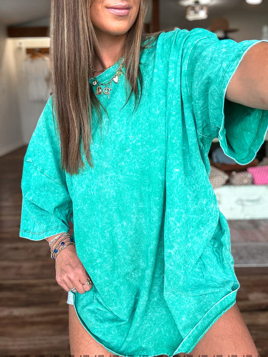 On Repeat Oversized Box Tee (K Green)