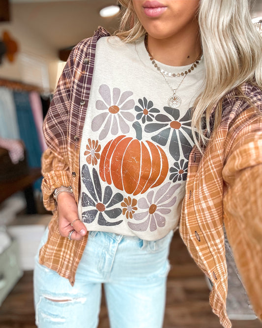 Floral Pumpkin Tee