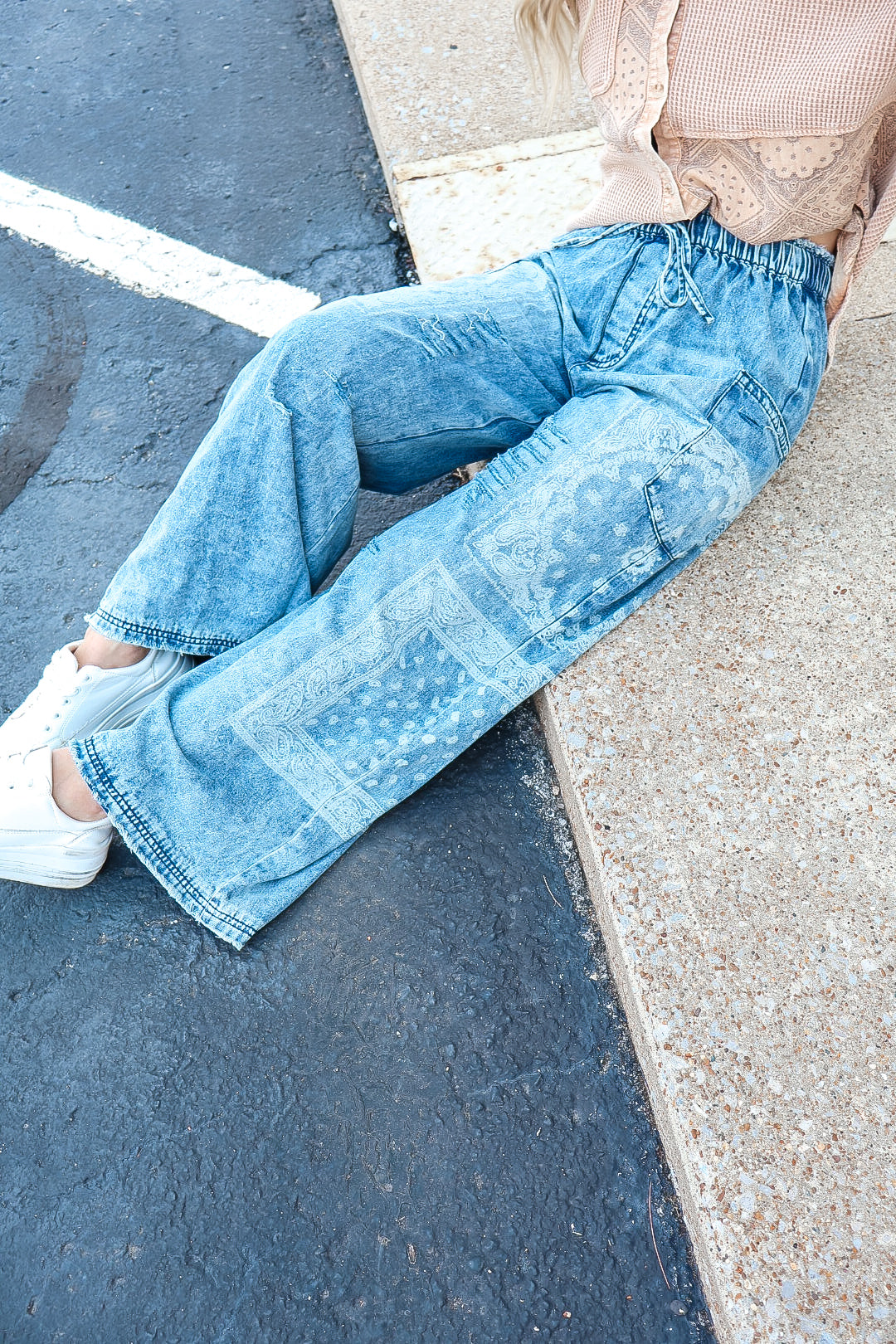 Patchwork Mixed Denim Pants