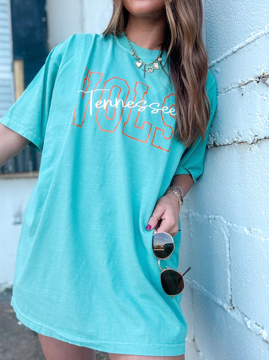 Seafoam Cursive Vols Tee