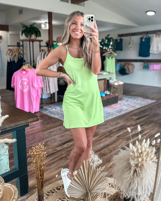 On The Go Athletic Dress (Lime)