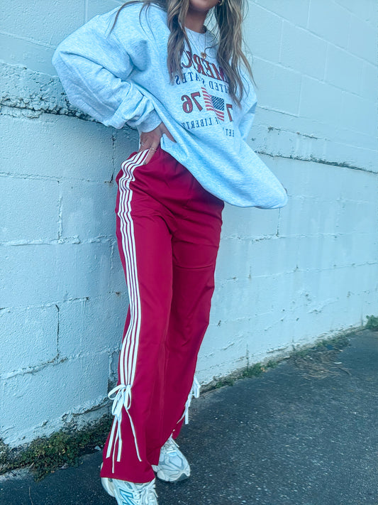 Ribbon Run Jersey Pants (Red)