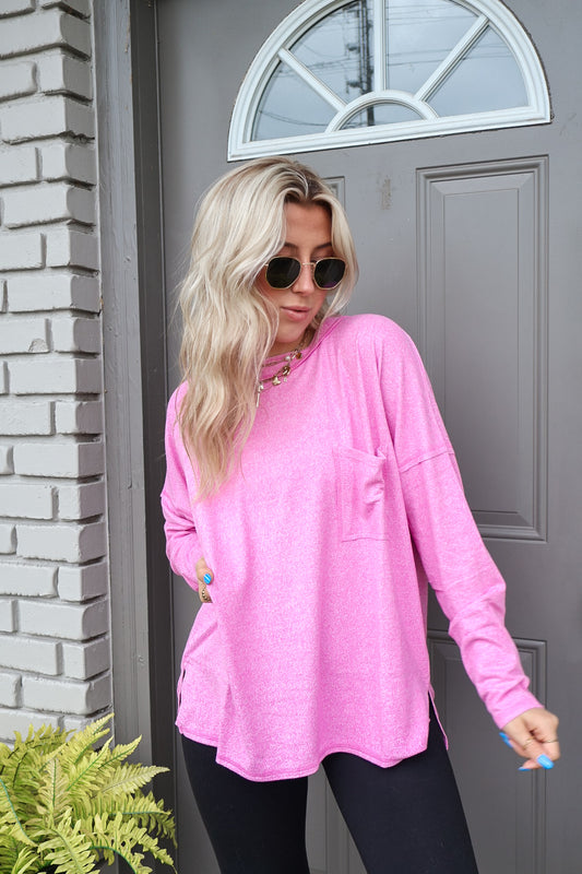 Modern Mélange Long Sleeve (Candy Pink)