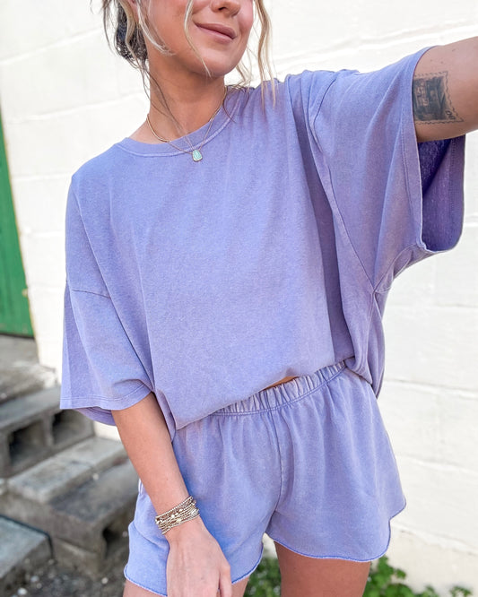 Oversized Mineral T-shirt (Dusty Purple)