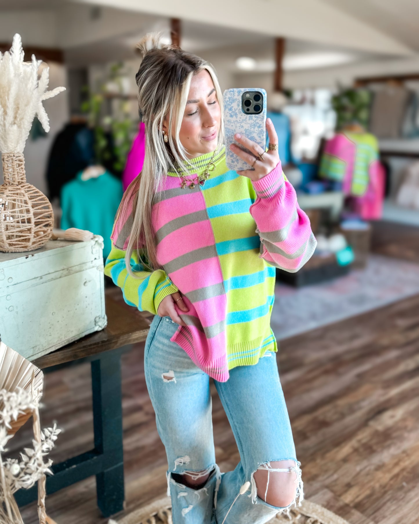 Pass The Lime Oversized Knit Sweater