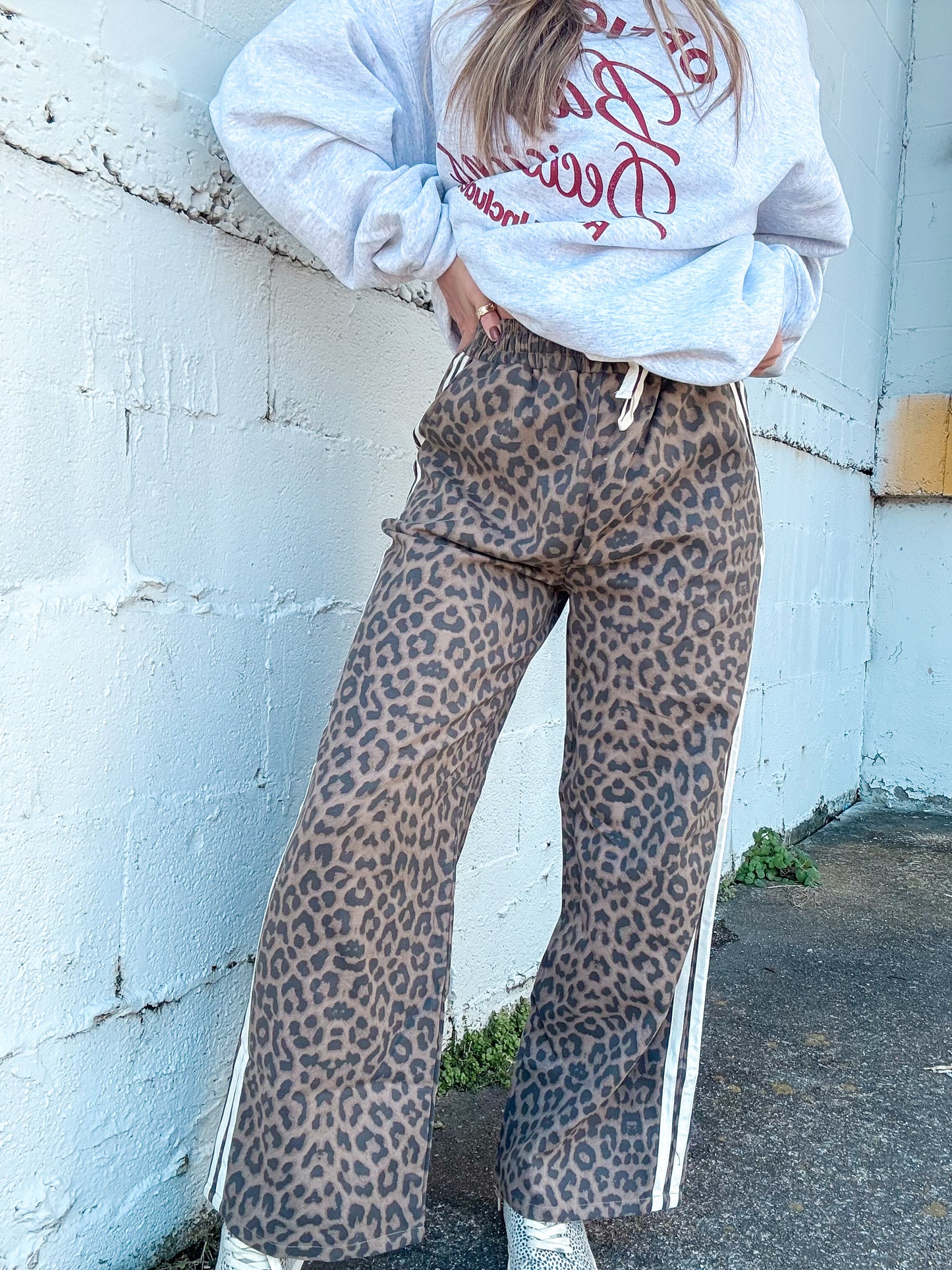 Leopard Print Twill Pants