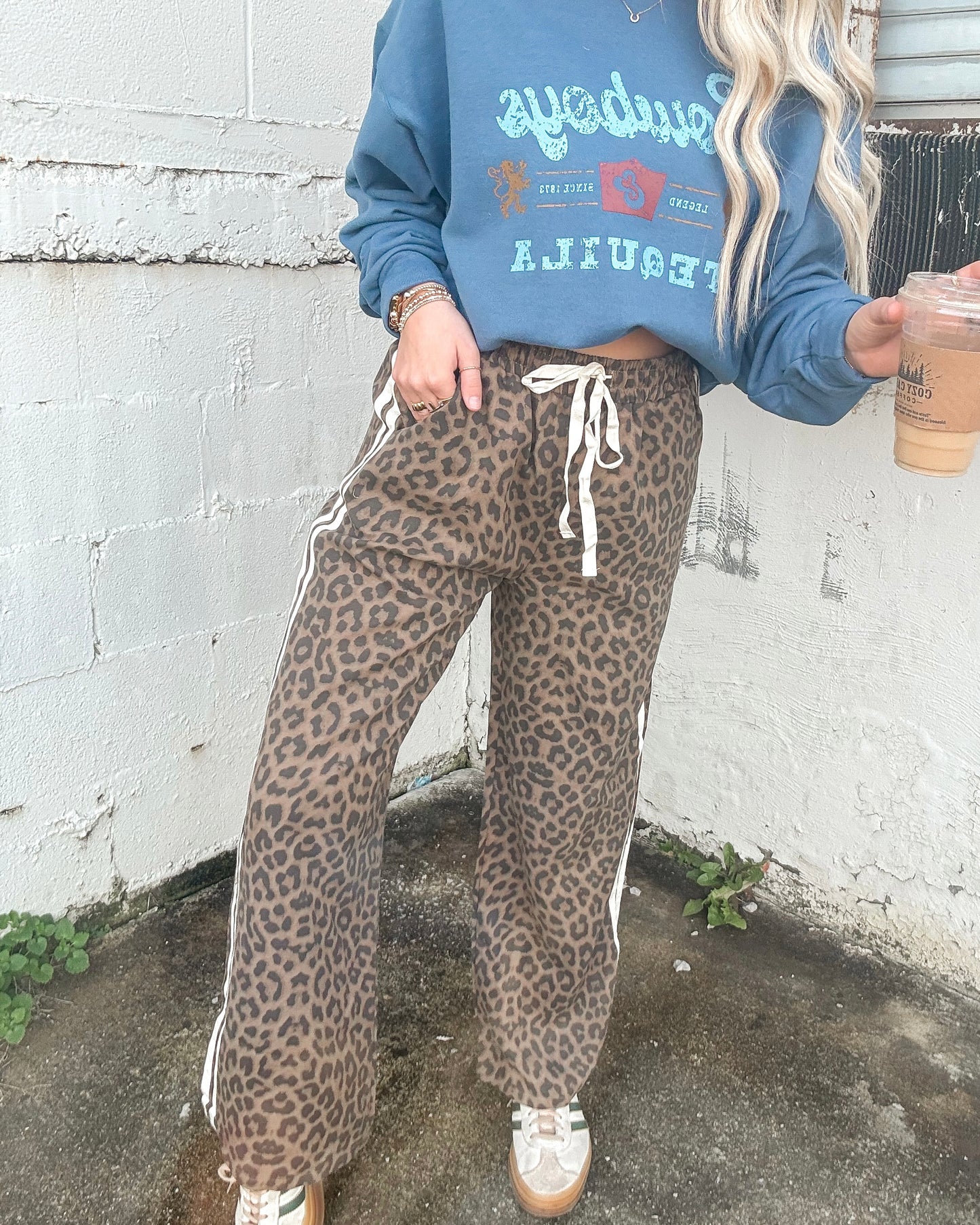 Leopard Print Twill Pants