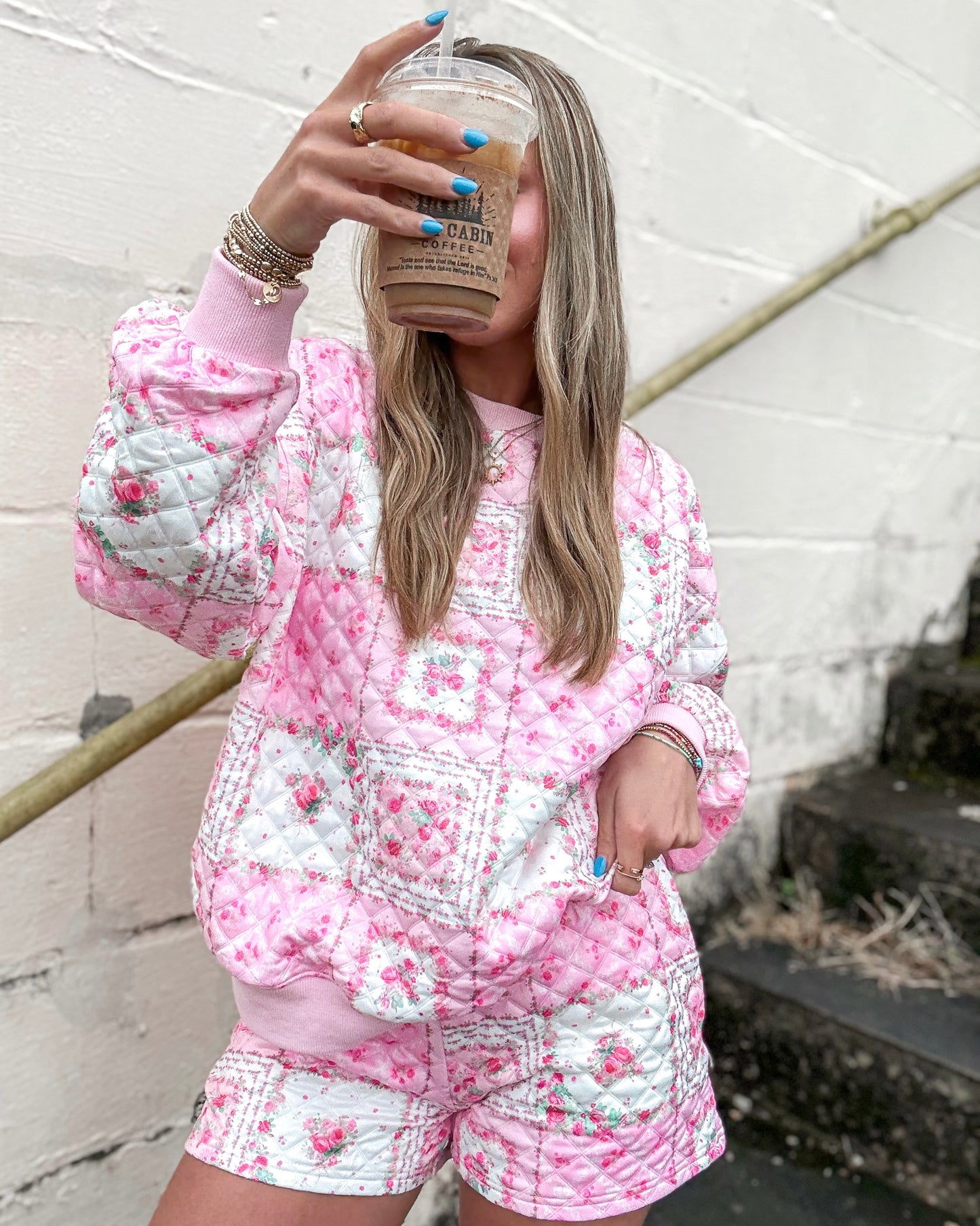 Patchwork Quilted Floral Lounge Set