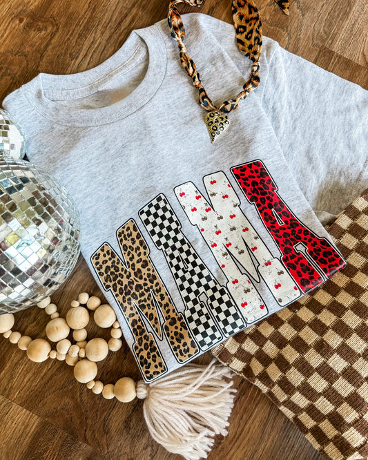 Edgy Mixed Print Mama Tee