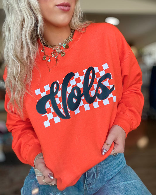 Orange Checker Vols Sweatshirt