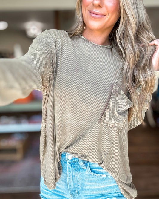 Take It Easy Long Sleeve Tee (Olive)