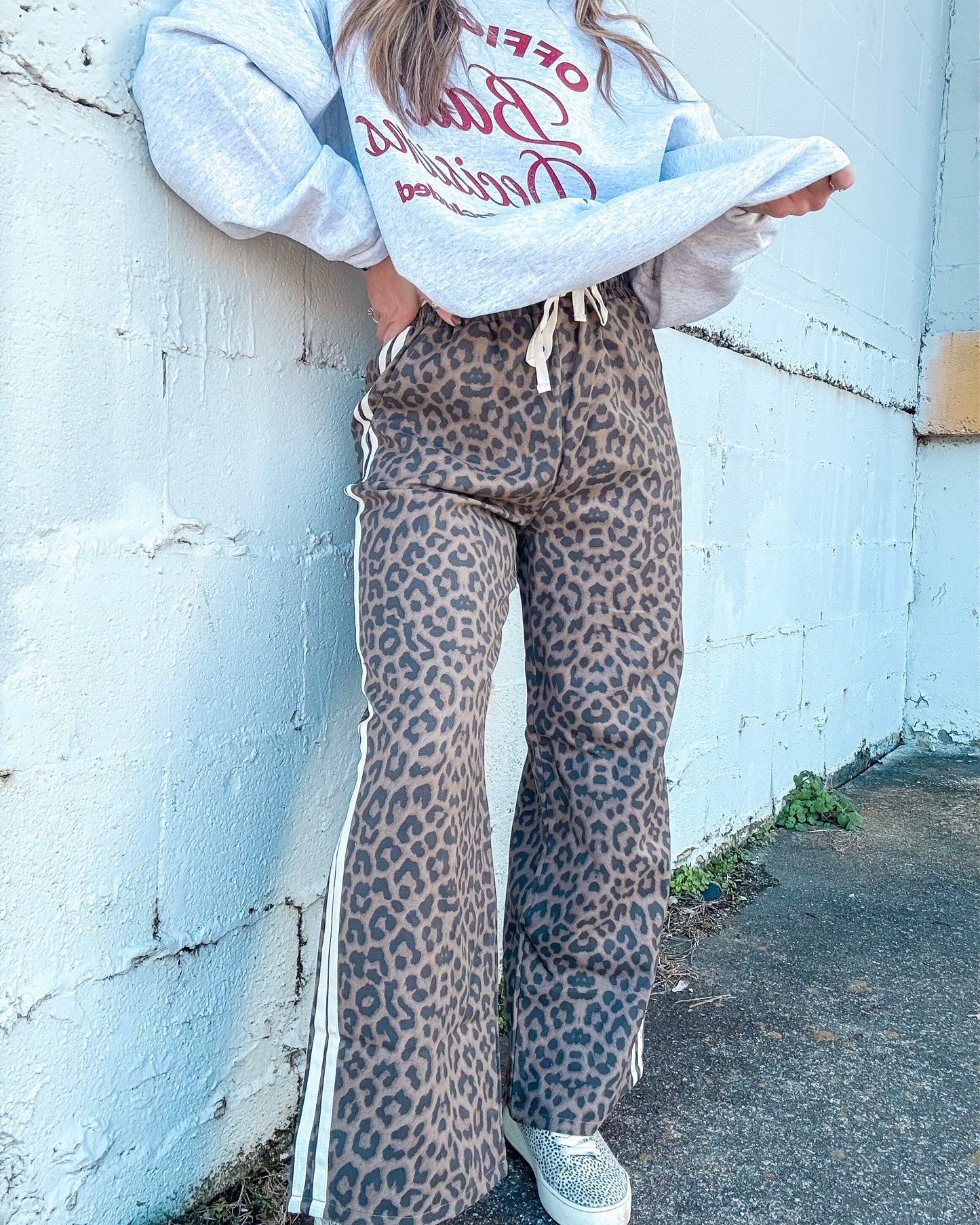 Leopard Print Twill Pants