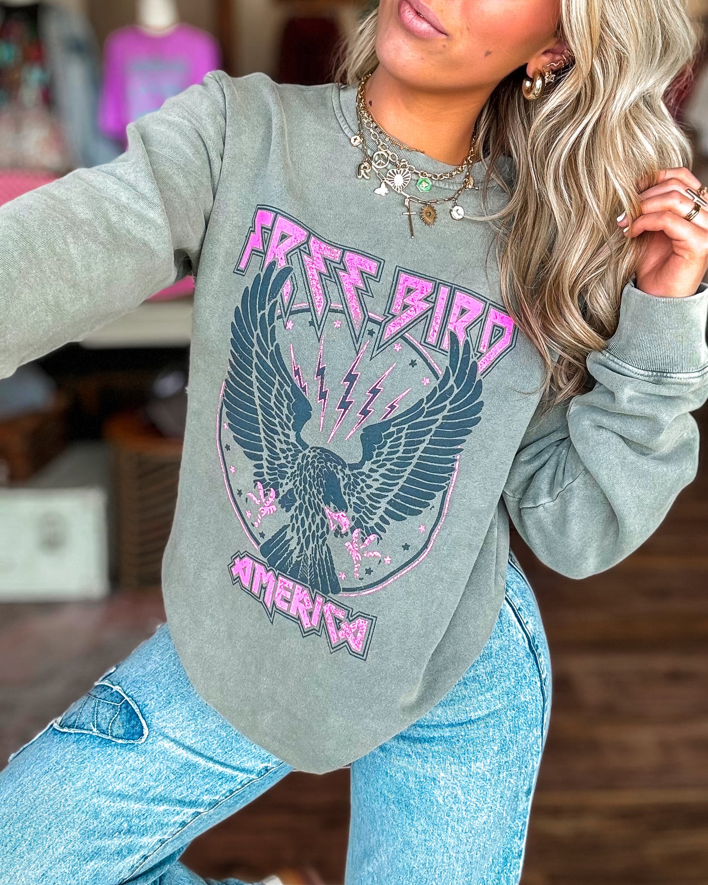 Olive Mineral Wash Sweatshirt