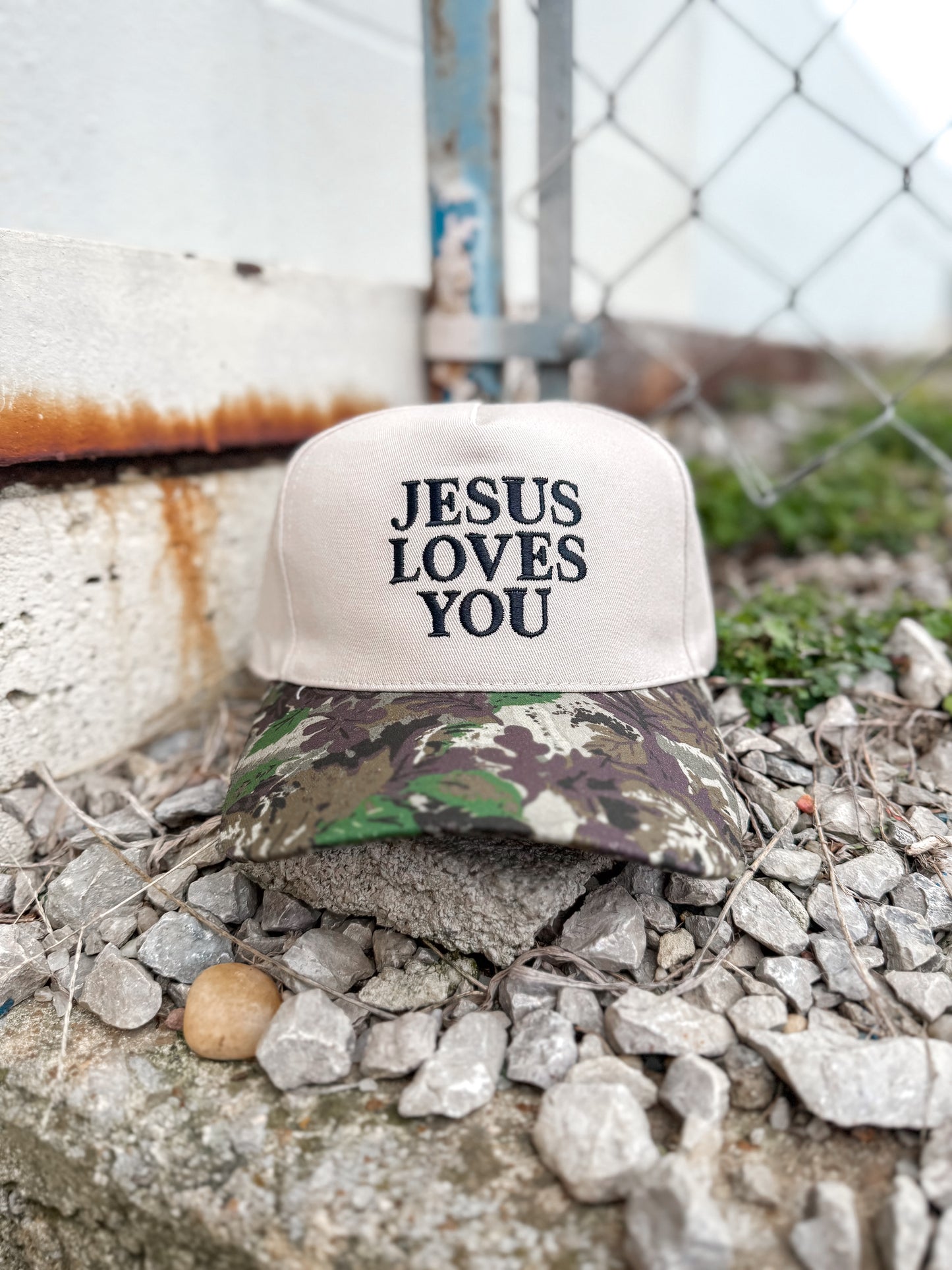 Jesus Loves You Two-Tone Trucker Hat (RESTOCK)