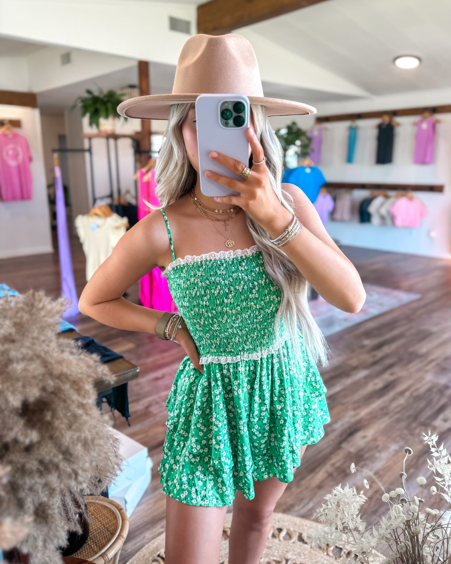 Flowy Smocked Mini Romper