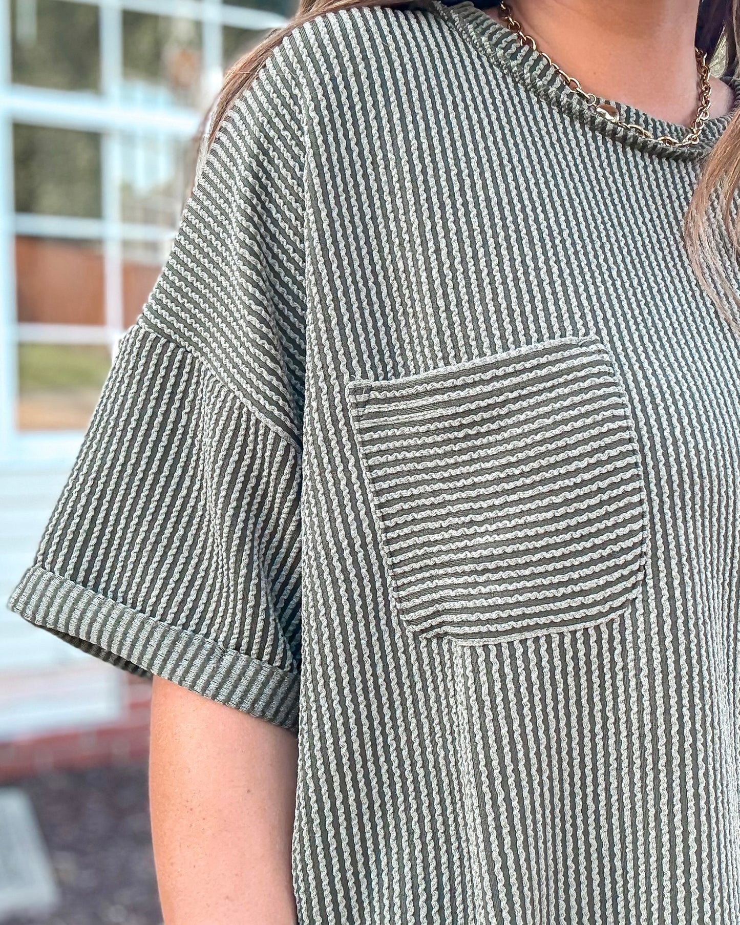The Cozy Cord Tee (Olive)