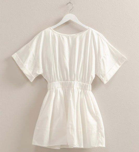 White Poplin Mini Dress