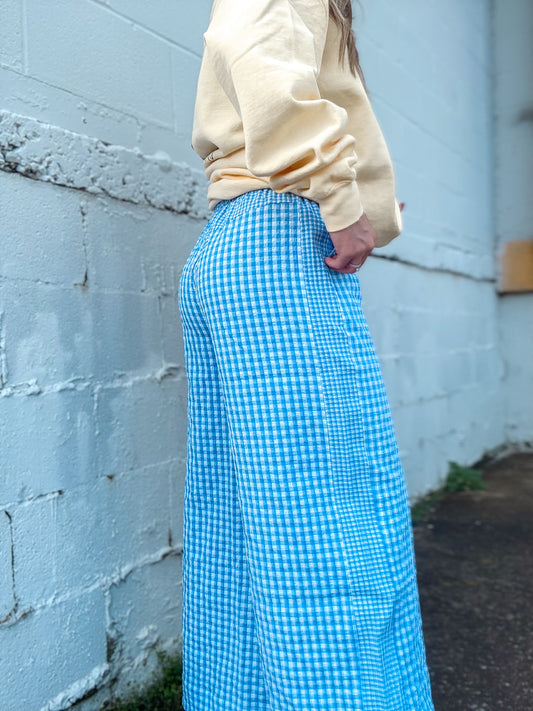 Blue Skies Gingham Pants