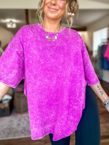 On Repeat Oversized Box Tee (Plum)