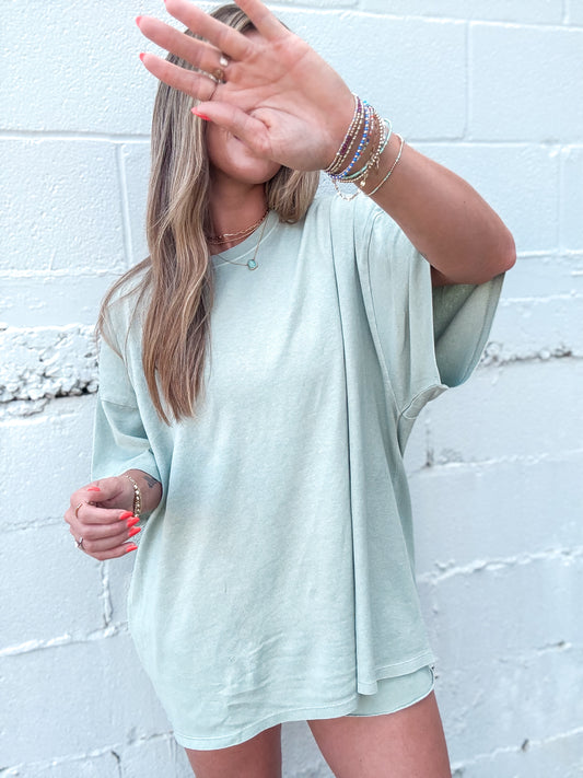 Oversized Mineral T-shirt (Sage)
