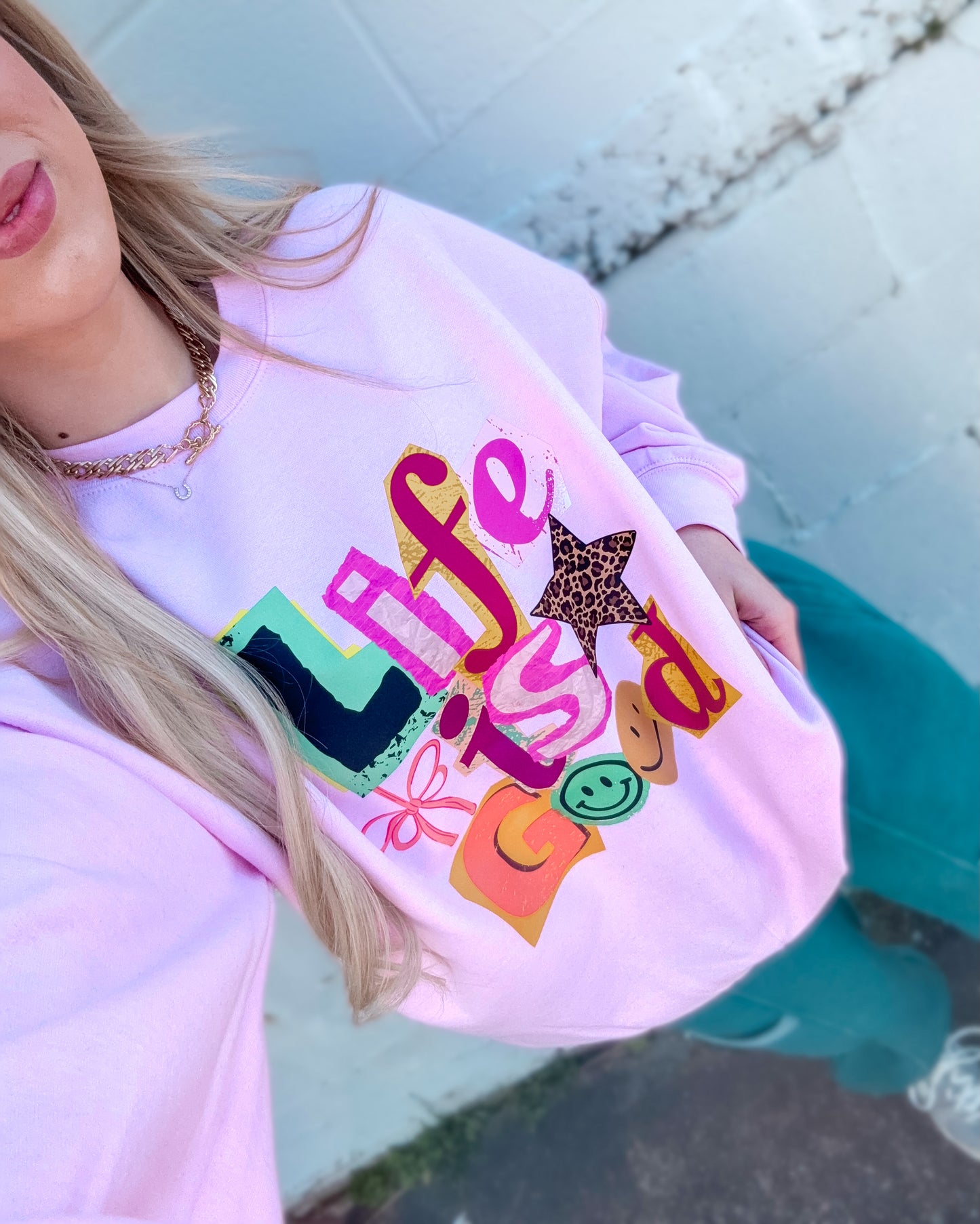 Blush Life Is Good Sweatshirt (Pre-Order)