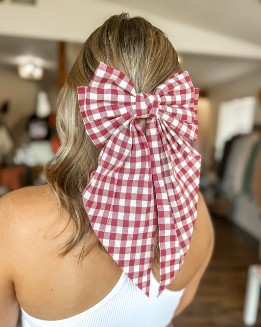 Checkered Bow (Crimson)