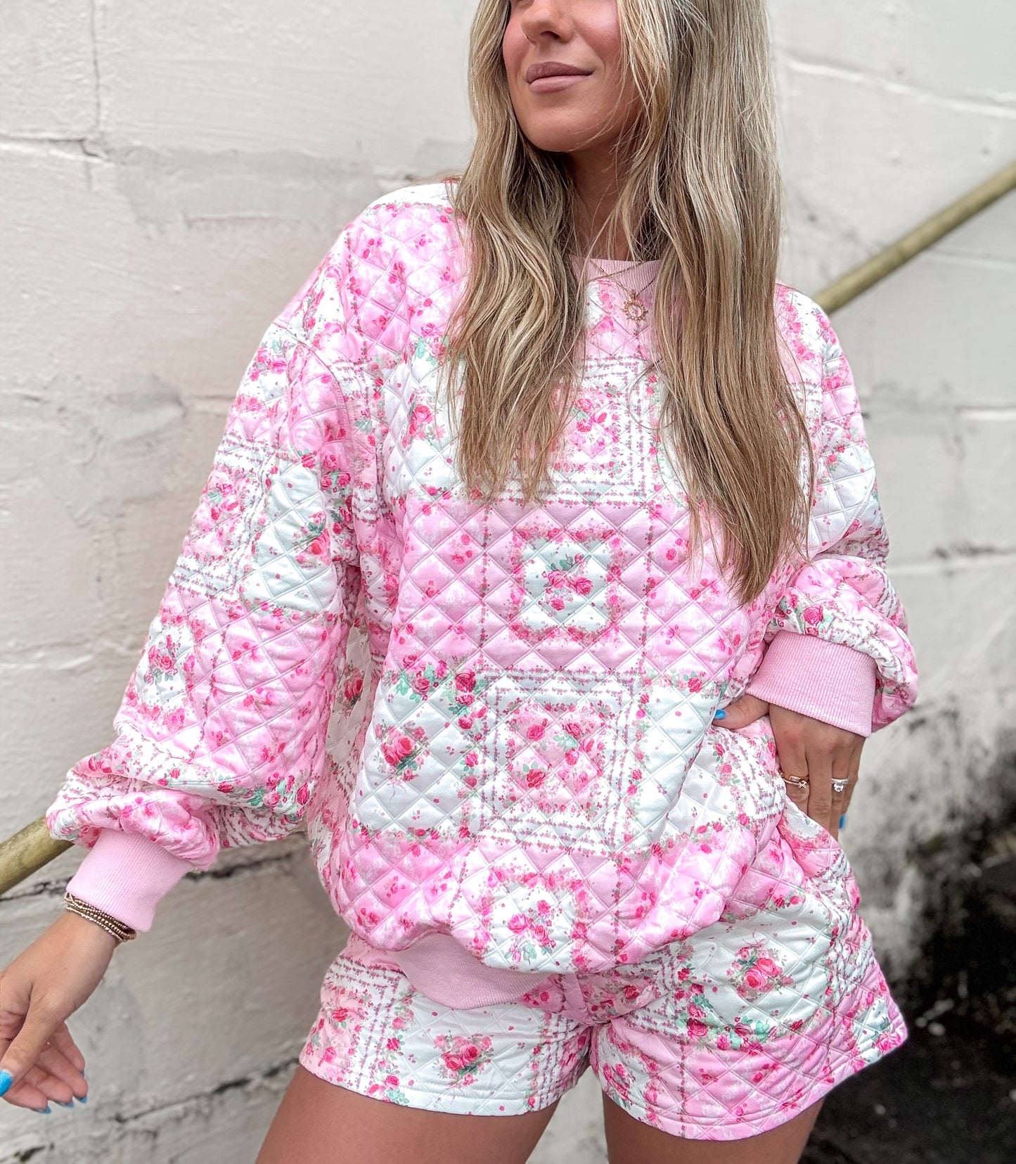 Patchwork Quilted Floral Lounge Set