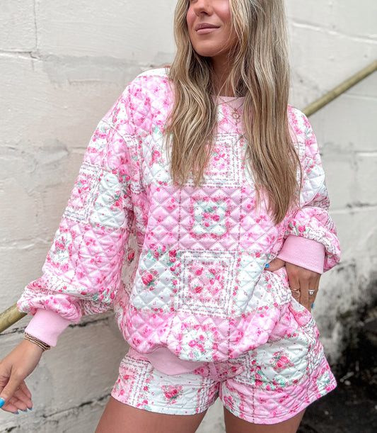 Patchwork Quilted Floral Lounge Set