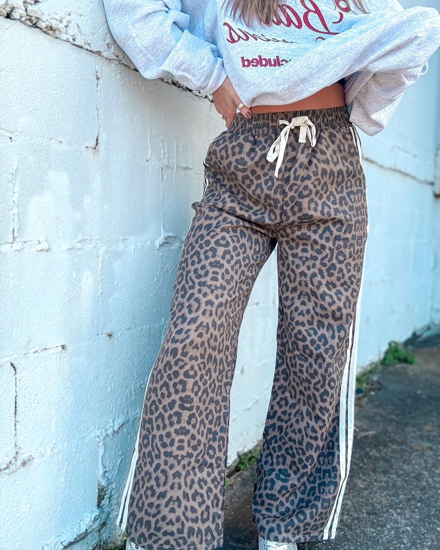 Leopard Print Twill Pants
