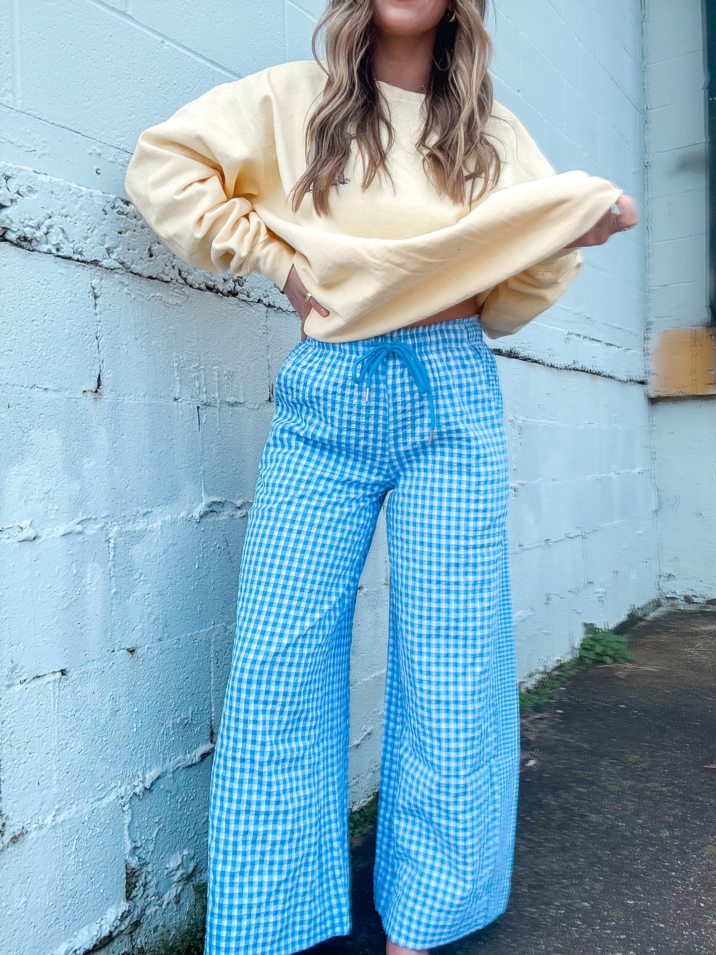 Blue Skies Gingham Pants